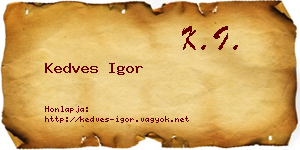 Kedves Igor névjegykártya